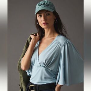 Anthropologie Draped V-Neck Blouse